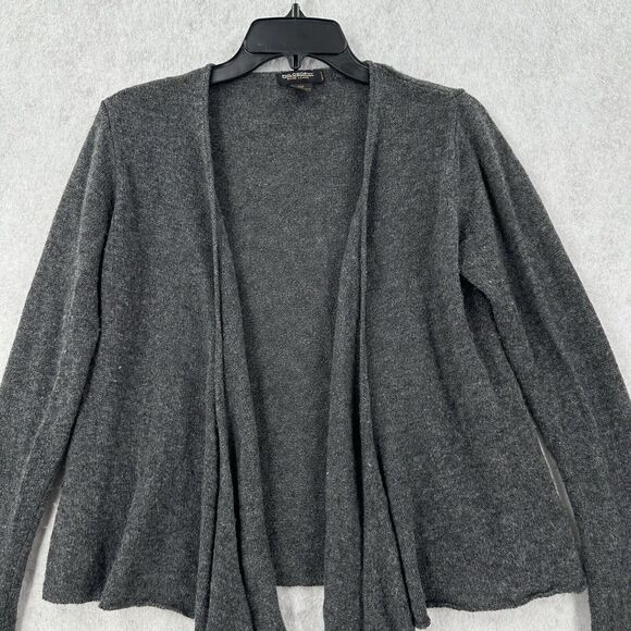 Philosophy Dane Lewis Cashmere Sweater Cardigan Sz PM Open Wrap Cozy Gray Draped - Picture 2 of 7